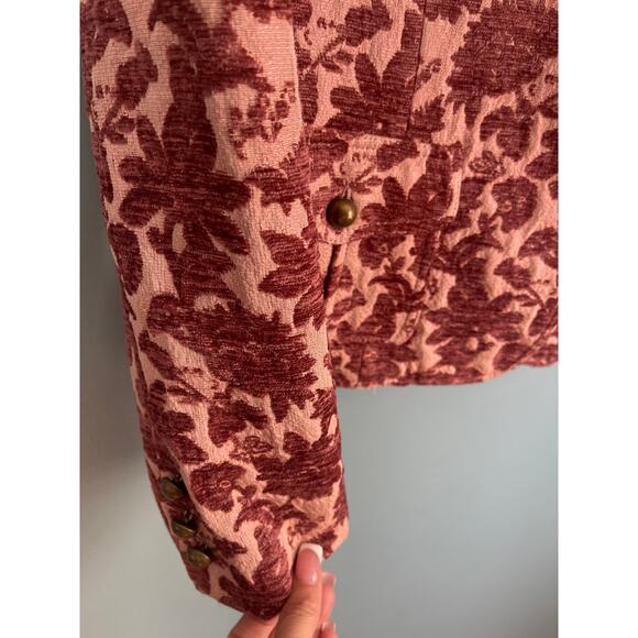 Vertigo Paris French Luxury Rose Floral 90s Blazer Jacket - Picture 5 of 7